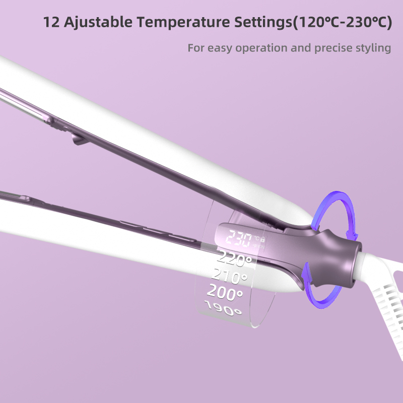 Plancha de pelo eléctrica infrarroja de titanio con ajuste de temperaturas 2 en 1 para hotel