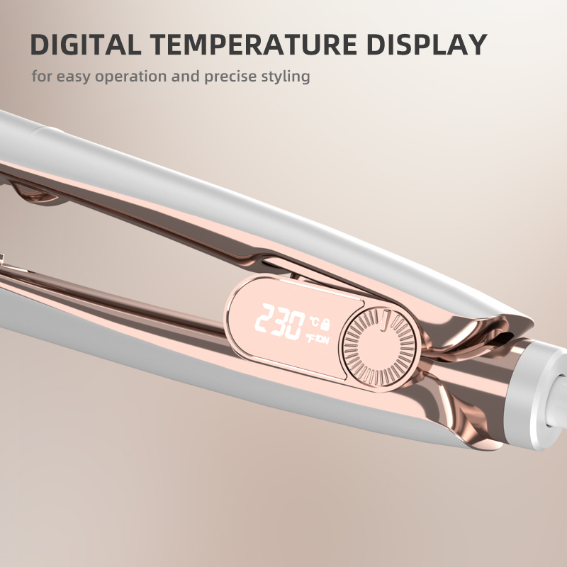 Mini plancha de pelo de cerámica digital del turmalina portátil de 450 grados